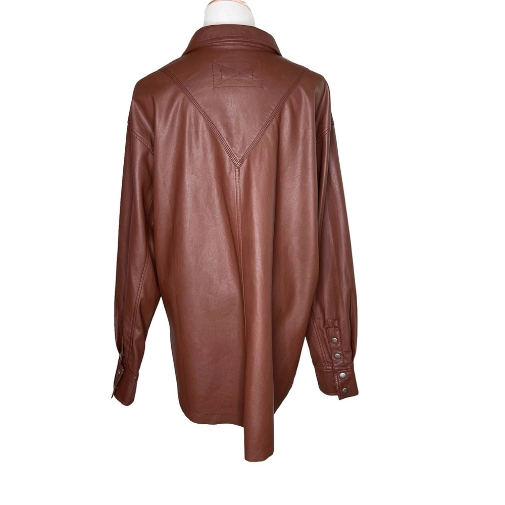 Women's Brown Leather Jacket - Picture 5 of 8